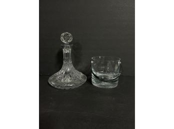 Crystal Decanter And Ice Bucket