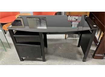 Sleek Modern Glass Top Desk