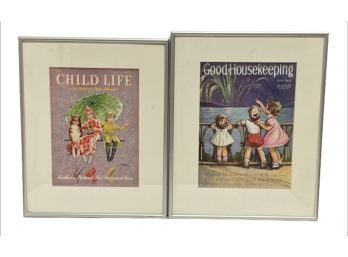 Two Framed Vintage Magazine Covers