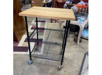 Rolling Kitchen Island With Butcher Block Top