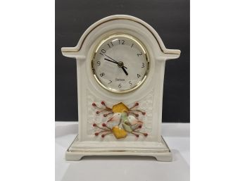 Belleek Autumn Clock W Gold Trim Made In Ireland, Porcelain H193664 Fall Harvest