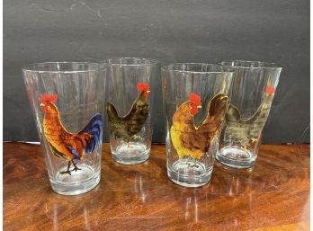 Set Of 4 Rooster Glasses - Bare Ware