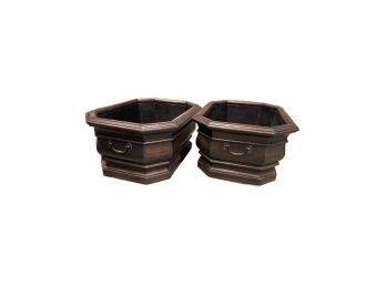 Large Wood Planters