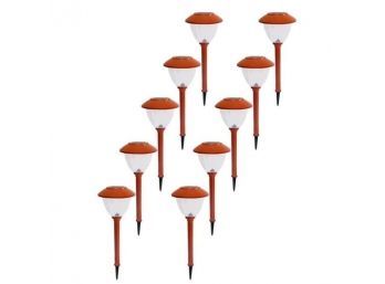 Energizer 10Pack Solar LED Pathway Lights Outdoor-Stainless Steel(Tangerine)