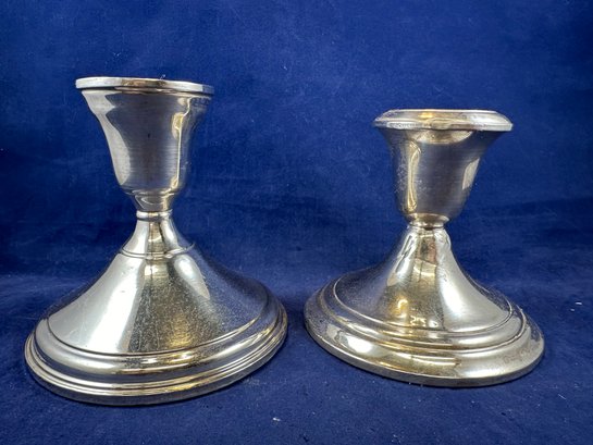 Sterling Silver Weighted Mismatched Candle Holders