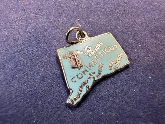 Sterling Silver State Of CT Charm