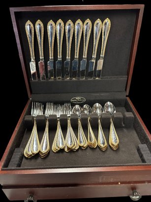 Waterford Powerscout Service For 9 Flatware With Serving Pieces In Safe Keeper Box