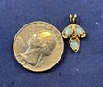 14K Yellow Gold Opal Pendant - Missing Center Stone/Pearl