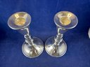 Pair Of Sterling Silver Lichin Creation Weighted Candleholders Candlesticks In Original Box