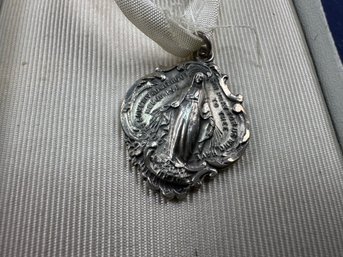 Sterling Silver Miraculous Metal Pendant , Personalized 1943 - In Original Box