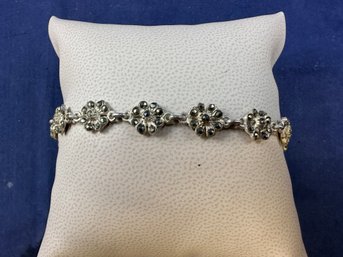Sterling Silver Marcasite Bracelet,  7.5'
