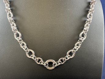 Sterling Silver Circle Necklace, 24'