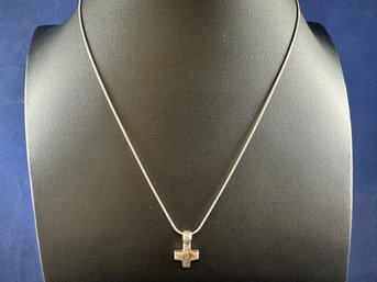 Sterling Silver Cross Necklace, 16'