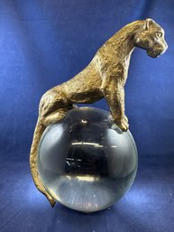 Brass Jaguar On Crystal Ball