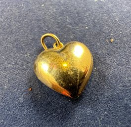 14K Yellow Gold Heart Charm Pendant