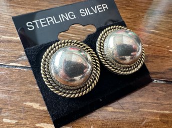 Sterling Silver With Roping Earrings