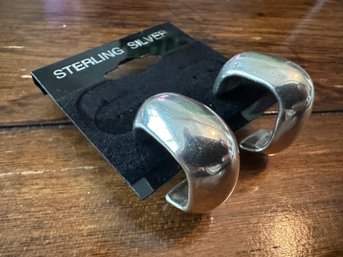 Sterling Silver Stud Hoop Earrings