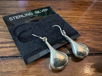 Sterling Silver Tear Drop Dangle Earrings