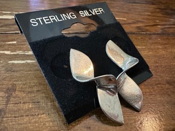 Sterling Silver Twisted Stud Earrings