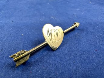 14K Yellow Gold Heart Pin