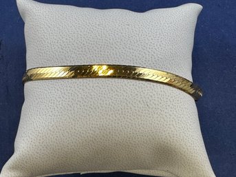 14K Yellow Gold Herringbone Bracelet, 7' 5.3mm