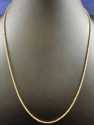 14K Yellow Gold Twisted Diamond Cut Necklace, 20'