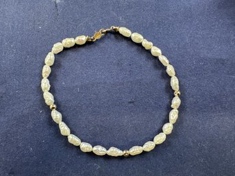 14K Yellow Gold Freshwater Pearl Strand Bracelet, 7'