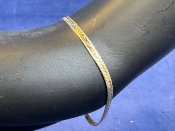 14K Yellow Gold Herringbone Triangle Design Bracelet, 7' 2.6mm