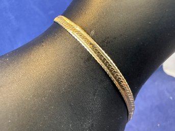 14K Yellow Gold Herringbone Bracelet, 7' 3.4 Mm