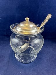 Gorham Sterling Silver Jelly Jar With Sterling Spoon