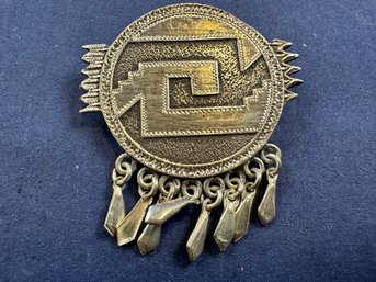 Sterling Silver Mayan Symbols Pin