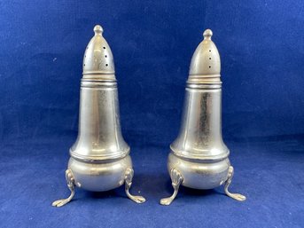 Crown Sterling Silver Glass Lined Footed Salt And Pepper Shaker