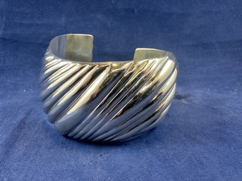 Gucci Sterling Silver Cuff Bracelet, Made In Italy