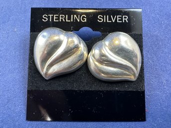 Sterling Silver Abstract Heart Earrings