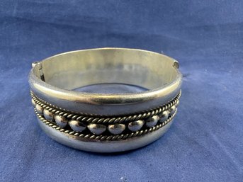 Sterling Silver Hinged Bracelet, Made In Mexico