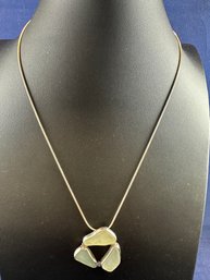 Sterling Silver Necklace With Seaglass Pendant, 18'