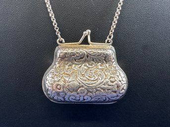 Sterling Silver Purse Necklace, 30'