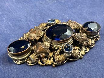 Antique Czech Glass Pin Brooch