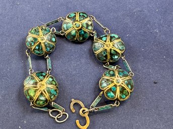 Tibetan Turquoise Inlay Bead Bracelet , 8' Lot 2