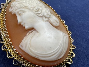 Gold Over Sterling Silver Cameo Pin Brooch Or Pendant