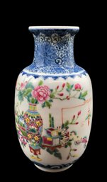 Enamel Painted Porcelain Vase, 8.5'