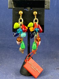 Antica Murrina Murano Glass Pierced Earrings, New In Box