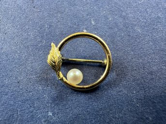 14K Yellow Gold Filled Krementz Mini Cirlce Pin