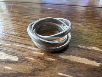 Sterling Silver Triple Band Ring, Size 5.5