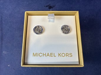Michael Kors, Silver Tone Earrings, New In Box