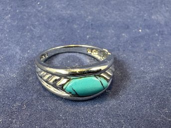 Sterling Silver Turquoise Ring, Size 6