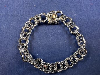 Sterling Silver Charm Heavy Bracelet, 7'