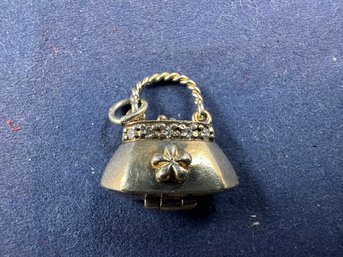 Sterling Silver Purse That Opens Charm