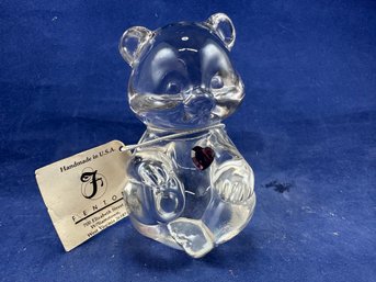 Fenton Handmade In The USA Bear - With Original Tag