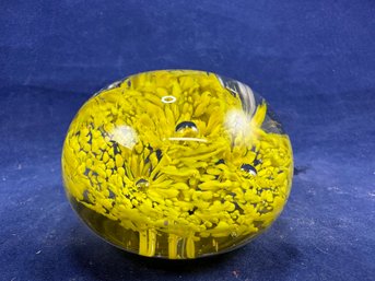Yellow And Glass Paperweight